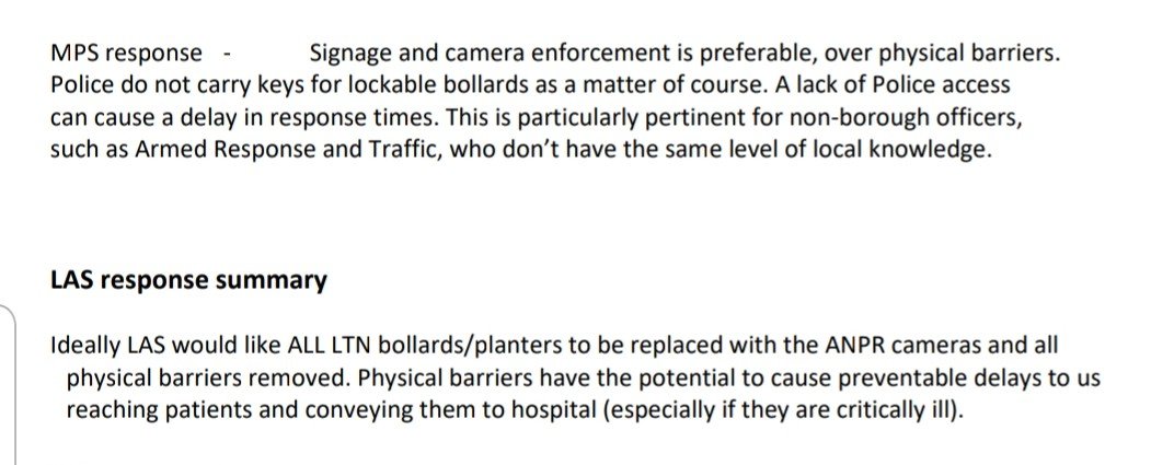 EalingOne's tweet photo. For people that have been denying the pb with ES access, abstract below are from MPS &amp; LAS and specific to Ealing's LTNs. They do not want any bollards &amp; they confirm that increased traffic on Lower Boston Rd DID CAUSE ambulance delays.
@EalingCouncil should remove the LTNs NOW ! https://t.co/4wp9vIHgPg