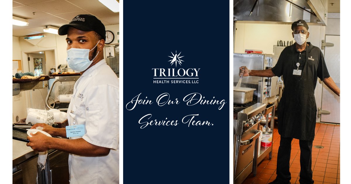Trilogy_Careers's tweet photo. Join our team of Culinary ALLSTARS! Trilogy is #currentlyhiring Cooks &amp; Dietary Aides for our campuses across KY, IN, OH, &amp; MI. Experience the #trilogydifference and expand your expertise as a dining professional. Explore our opportunities at https://t.co/4fjlwnzosH https://t.co/GZKFE0I5Bk