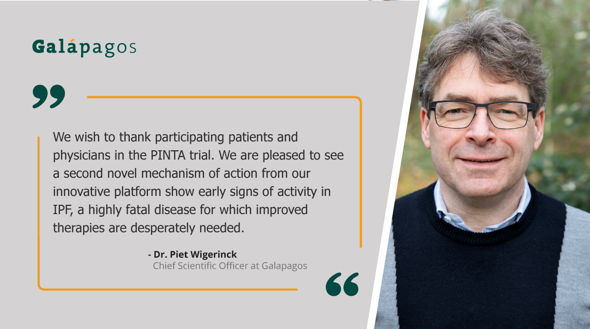 LakefrontBio's tweet photo. Press Release | Galapagos reports topline results with GLPG1205 in IPF patients in PINTA Proof-of-Concept trial. Read the full press release here: https://t.co/eP45j9hMNB. #IPF #Fibrosis #PioneeringForPatients https://t.co/epWgwKeF8k