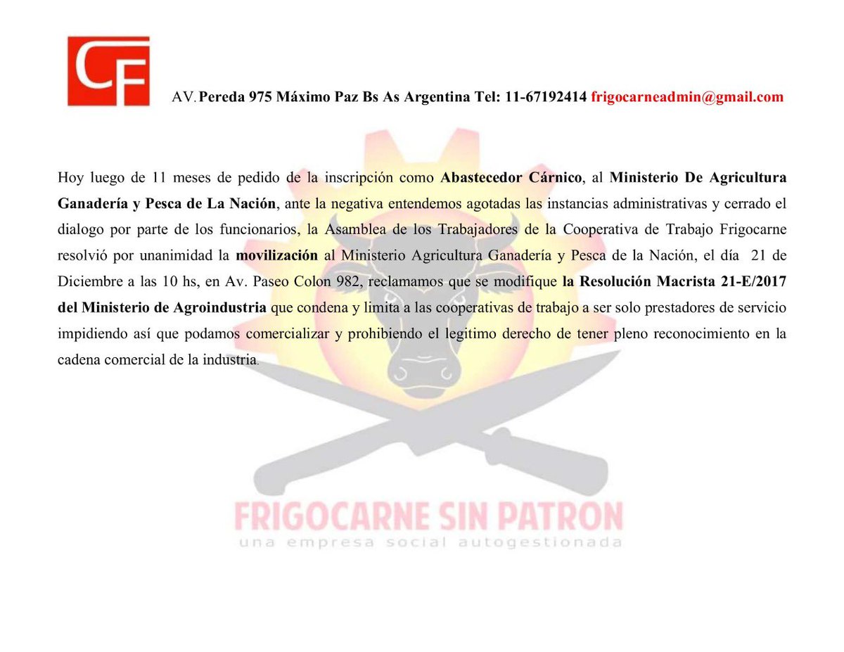 Frigocarne Sin Patrón (@frigocarne) on Twitter photo 