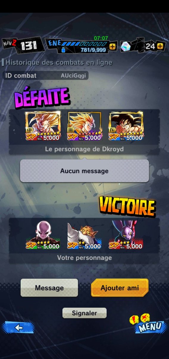 DogruBeray's tweet photo. Comme @SussucreYT le dit ce n est pas #dragonballlegends mais zenkai legends 

En plus je win 😝 https://t.co/4EZRe2PE6m