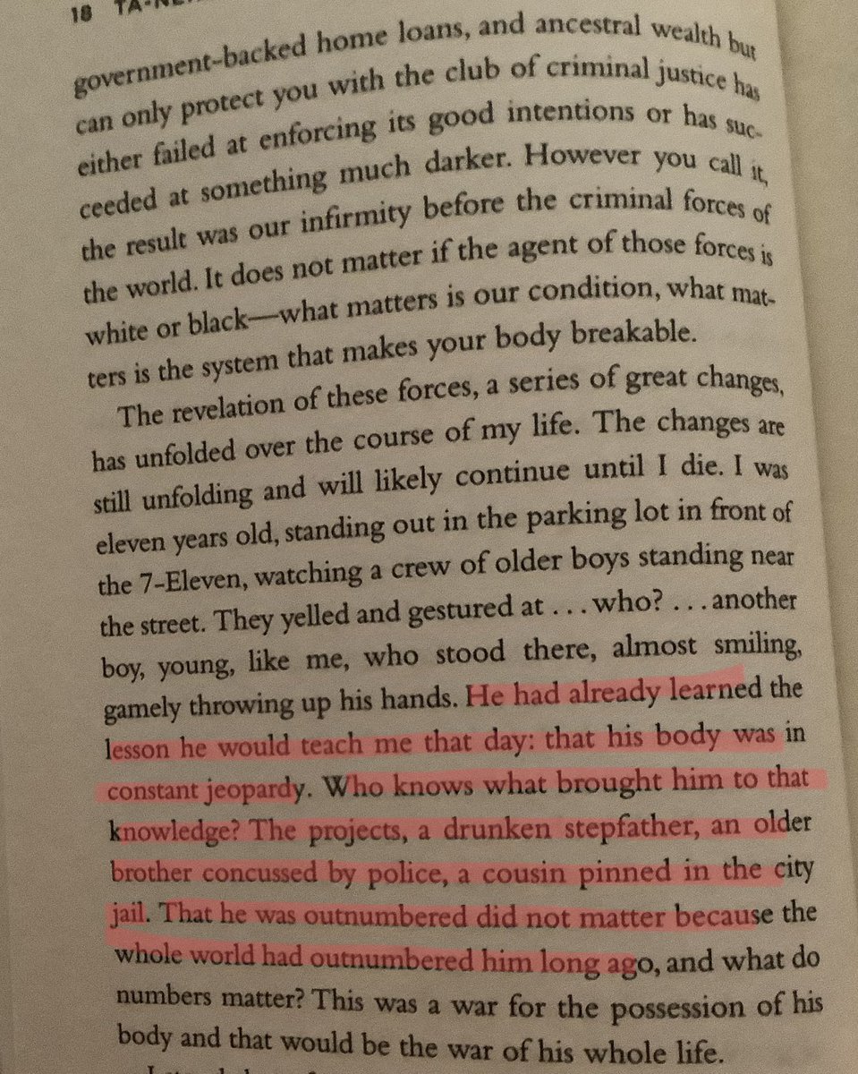 mr2229a's tweet photo. I think Coates is trying to say that although blacks go through different situations, they learn the same lessons and are exposed to the same realities eventually. https://t.co/qQ7XQ6KU54