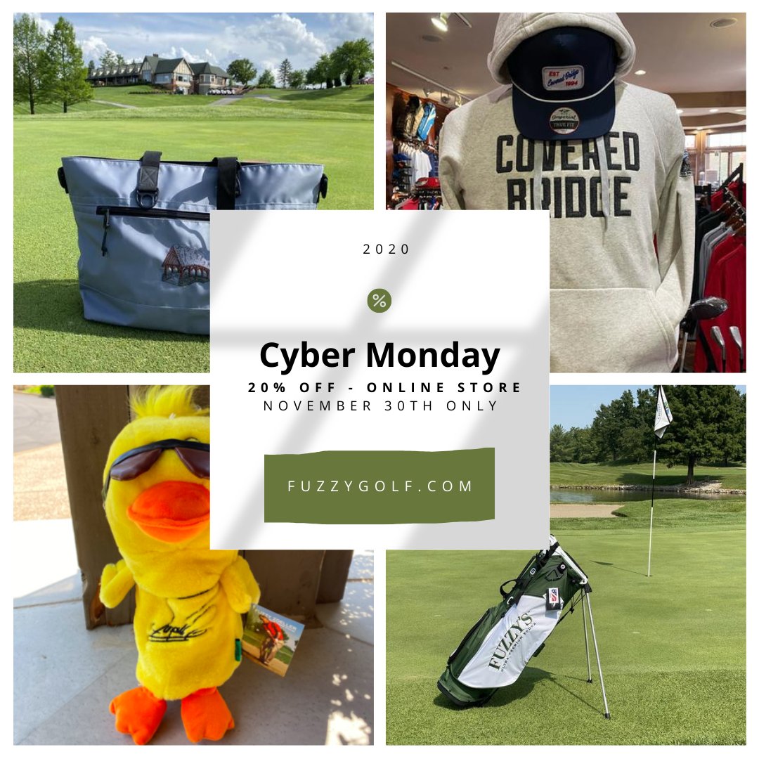 Happy Cyber Monday! Enjoy 20% on merchandise in our online store. ⛳️

Fuzzygolf.com

*Discount valid today only. Discount applies to merchandise only and excludes gift cards, lessons, packages, etc.*