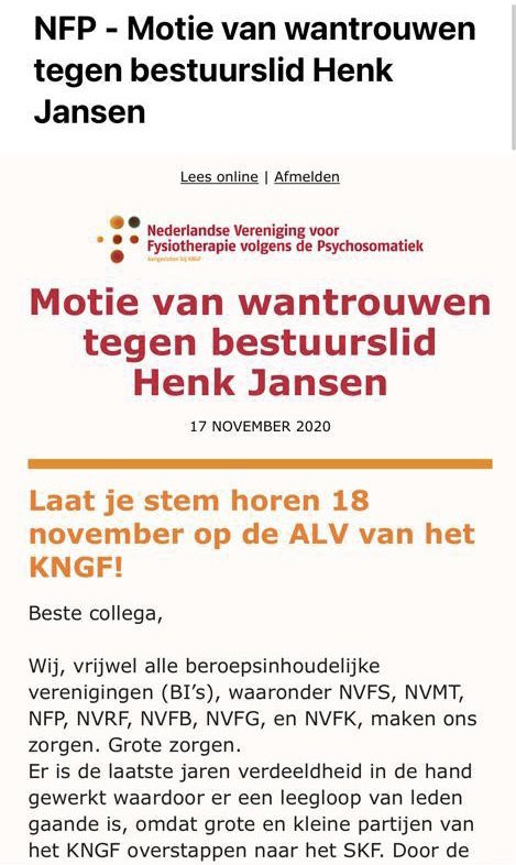 DEADLINE: motie van wantrouwen tegen Henk Jansen inschrijven ALV  tot 8 december 12.00 #fysiotherapie kngf-vervolg-285ste-alv.yellenge.nl/registration/#…