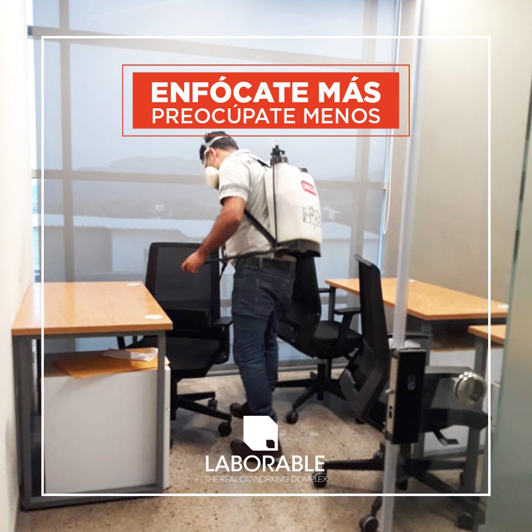 laborablecrsv's tweet photo. En Laborable cumplimos con todos los protocolos de bioseguridad para cuidar de ti y hacer de tu espacio de trabajo un lugar seguro donde te sientas cómodo. #SomosLaborable ESCRÍBENOS O LLÁMANOS HOY PARA MÁS INFORMACIÓN: info@laborable.co 🇨🇷 506 6280-0331 🇸🇻503 76830784. https://t.co/zzDwsTOJgm