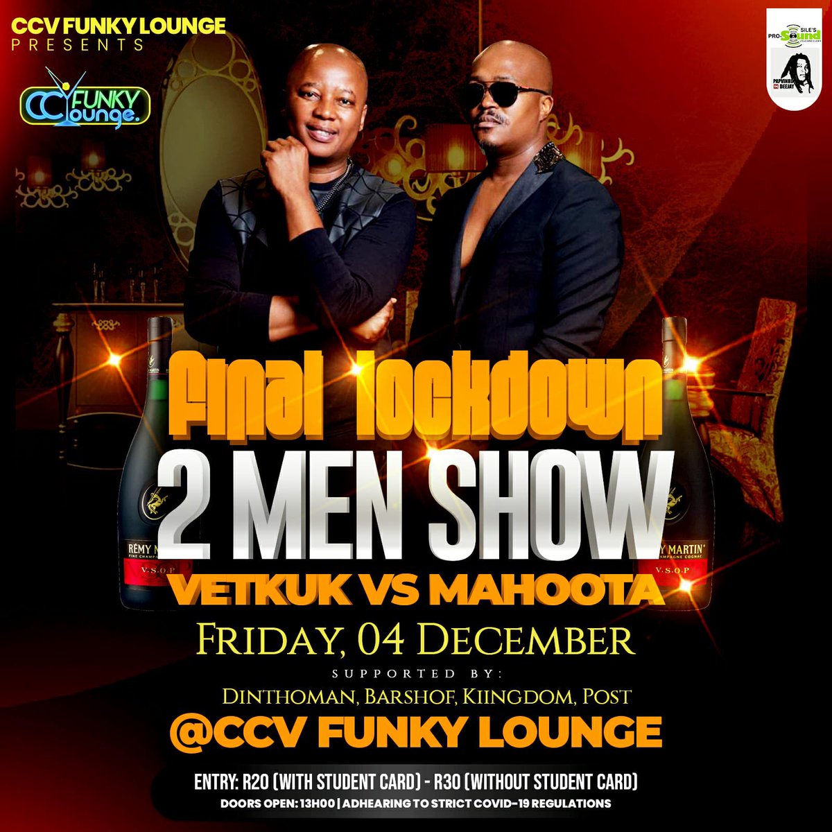 djmahoota's tweet photo. #2Menshow #Friday 4th December @CCVfunkylounge #TheCombo @vetkukvsmahoota https://t.co/bOReAN3TW8