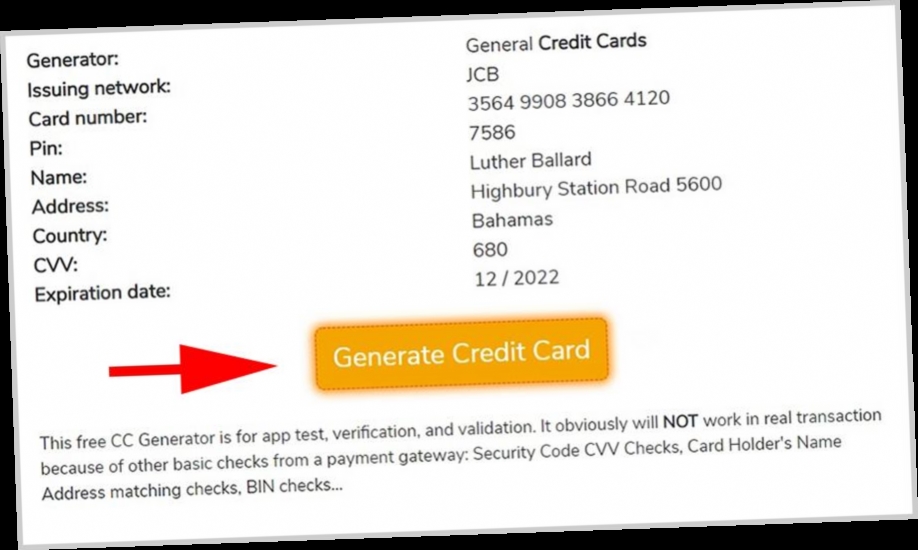 fake card number generator uk / Twitter
