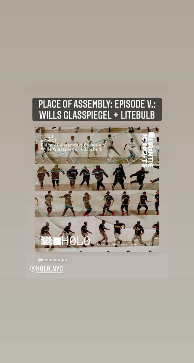 Tonight! PLACE OF ASSEMBLY ep. V. w/@bulbtheera + Wills @Glasspiegel of @we_the_era_ footwork crew! To discuss footwork dance, Chicago ETC ETC... 7:30 EST @ H0L0_CONNECT on Twitch + 6:30 CT ON @esschicago Twitch + 9:30 EST on @8ballradio Support this program on Patreon 👊