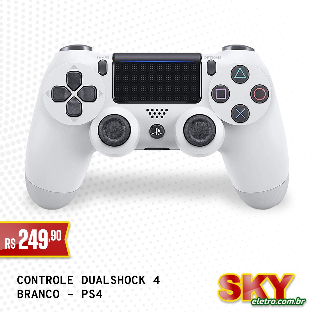 SkyEletro's tweet photo. O controle sem fio Dual Shock 4 Sony para PS4, que você encontra na Sky Eletro,  é revolucionário, intuitivo e preciso em nível hard.
Porque há muito tempo, jogar videogame, deixou de ser uma simples brincadeira.

🌐 https://t.co/TmBV9RlQb0 https://t.co/Lc2Gc39FfA