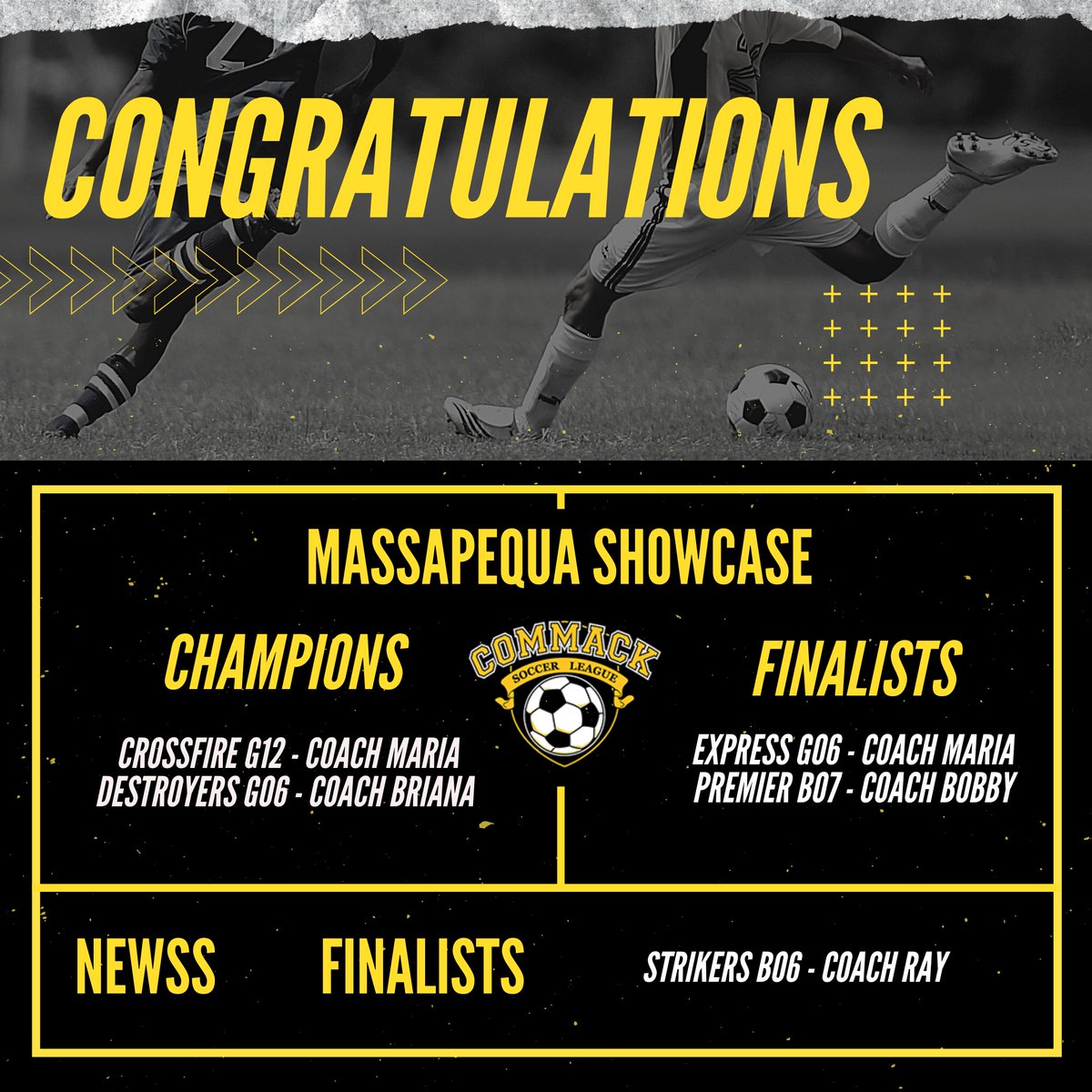 commack_soccer's tweet photo. Congratulations to this weekend’s Champions and Finalists https://t.co/9UNCciOcqr