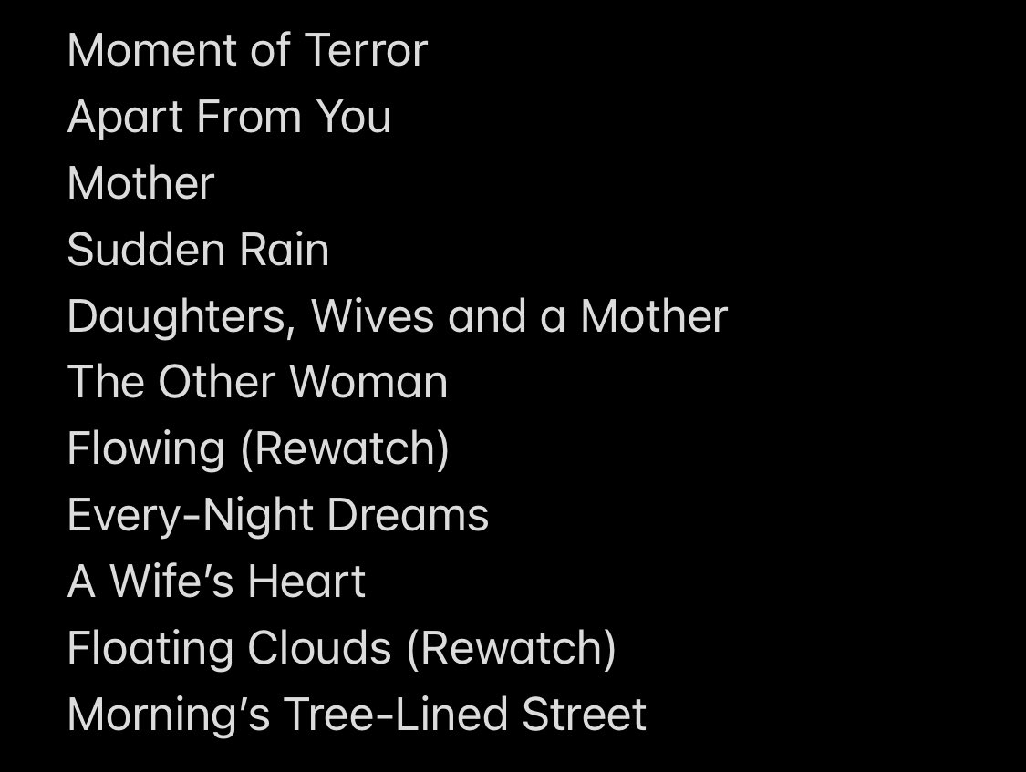 PatrickPreziosi's tweet photo. My Naruse project will continue for the foreseeable future, but here’s everything watched during the inaugural #NaruseNovember, as well as some personal rankings for those interested: https://t.co/phBe6qIPoW