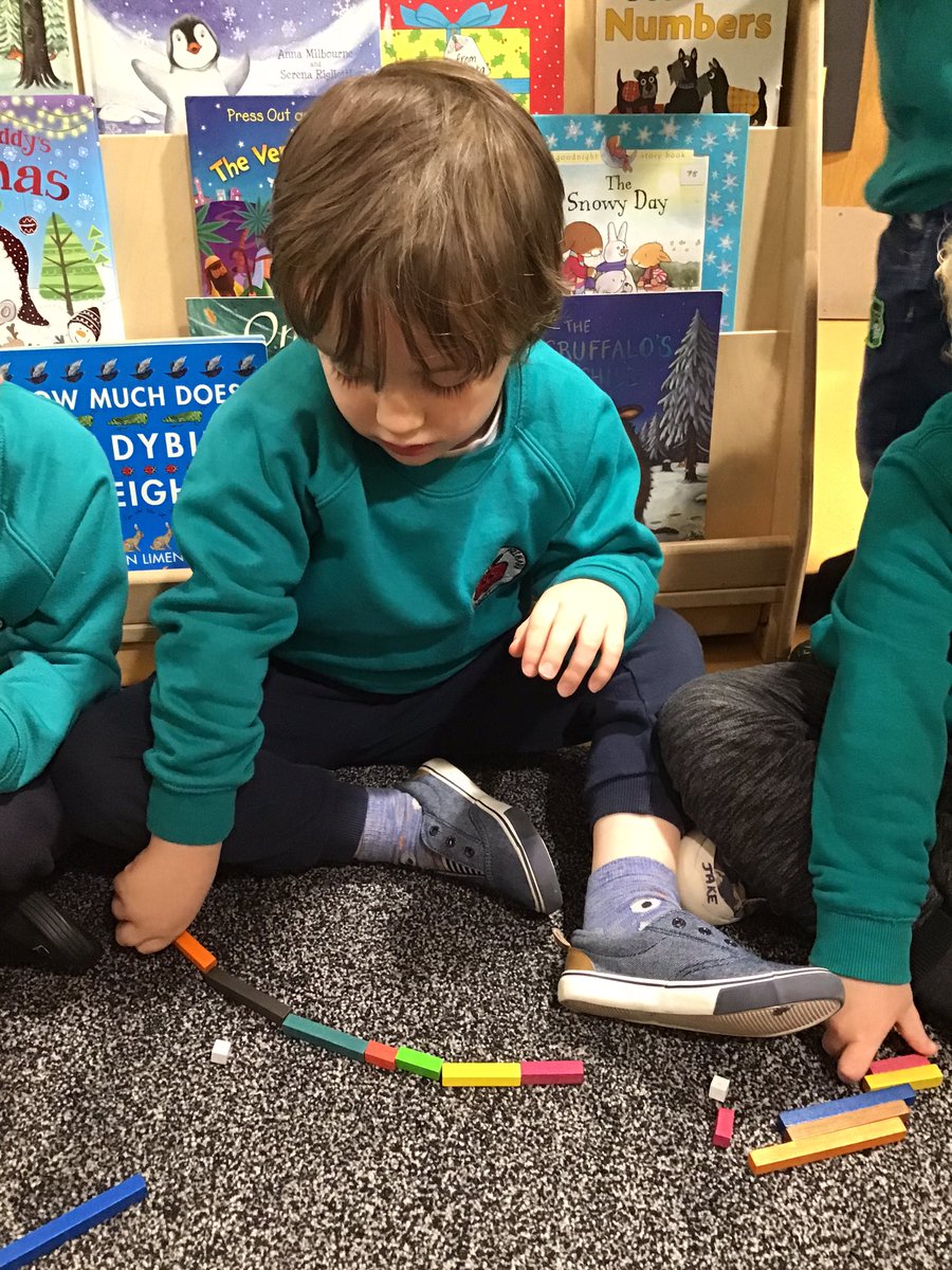 BoghallNursery's tweet photo. Exploring cuisenaire rods for the first time; look at some of the amazing patterns, shapes and staircases we made!
One of our children even managed to make a staircase up to 20, by adding rods together!
#exploringnumbers #learningthroughplay @FVWLricNumerac1 @wlelc @WLnumeracy https://t.co/3x74rIWVuP