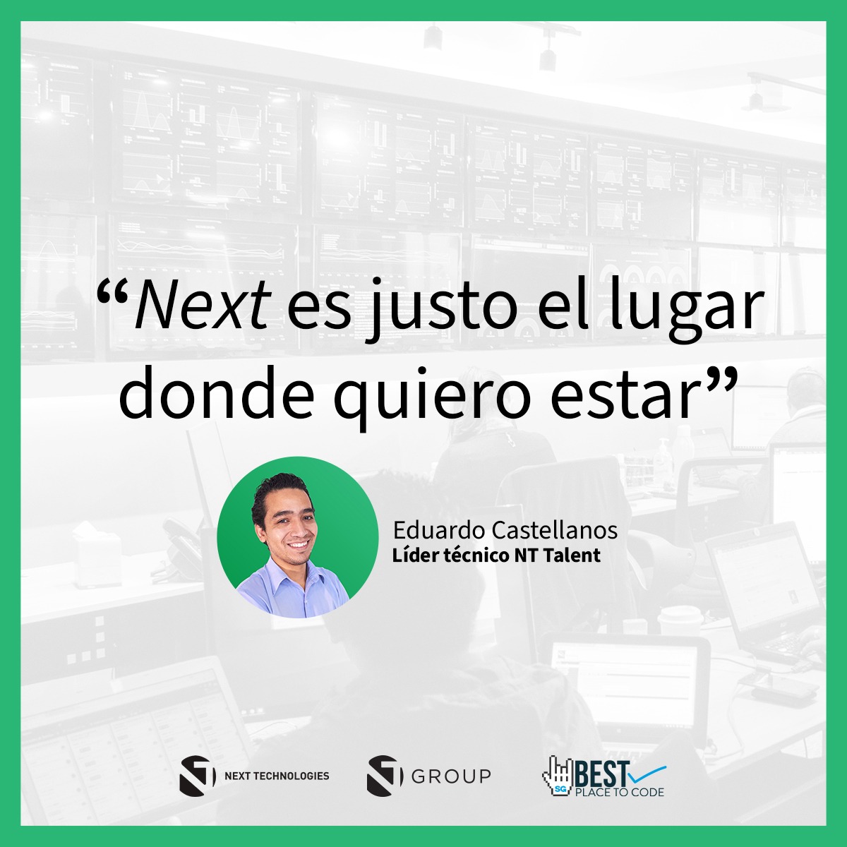 bestplacetocode's tweet photo. ¡Nada como hacer todo con pasión y compromiso! @NextTechMX https://t.co/uNmZn0D4Pw