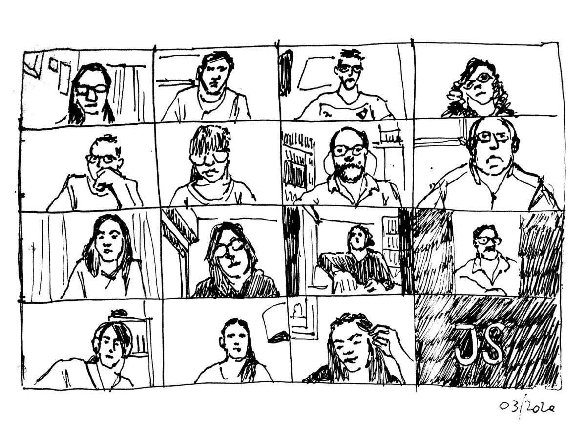 pdomrous's tweet photo. Gracias totales @redaccioncomar ❤️ (retrato de la mejor redacción, allá por marzo en el 1er zoom empezando la tormenta llamada Covid-19) https://t.co/dYSpOHKoe3