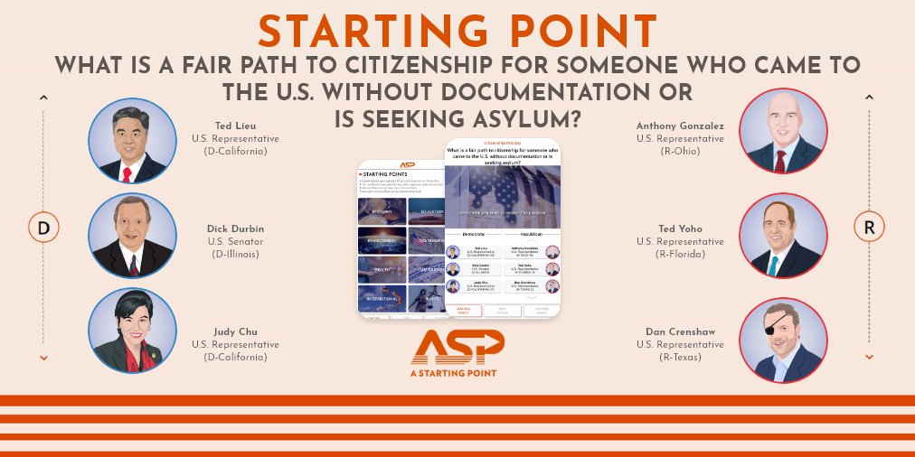 ASP's tweet image. Today, President Trump&apos;s case for excluding illegal immigrants from the US Census was brought before the Supreme Court. Hear from your lawmakers on their ideas for a fair path to citizenship with #StartingPoints👉bit.ly/2HmOrCw