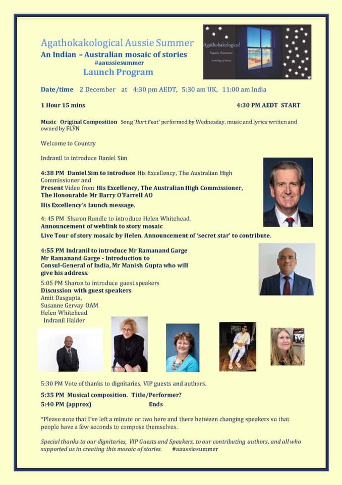 Very honoured. One of my short stories has been included in this prestigious collection. To be launched online on 2nd DEC, by The Australian High Commissioner to India - Mr. Barry O'Farrell.