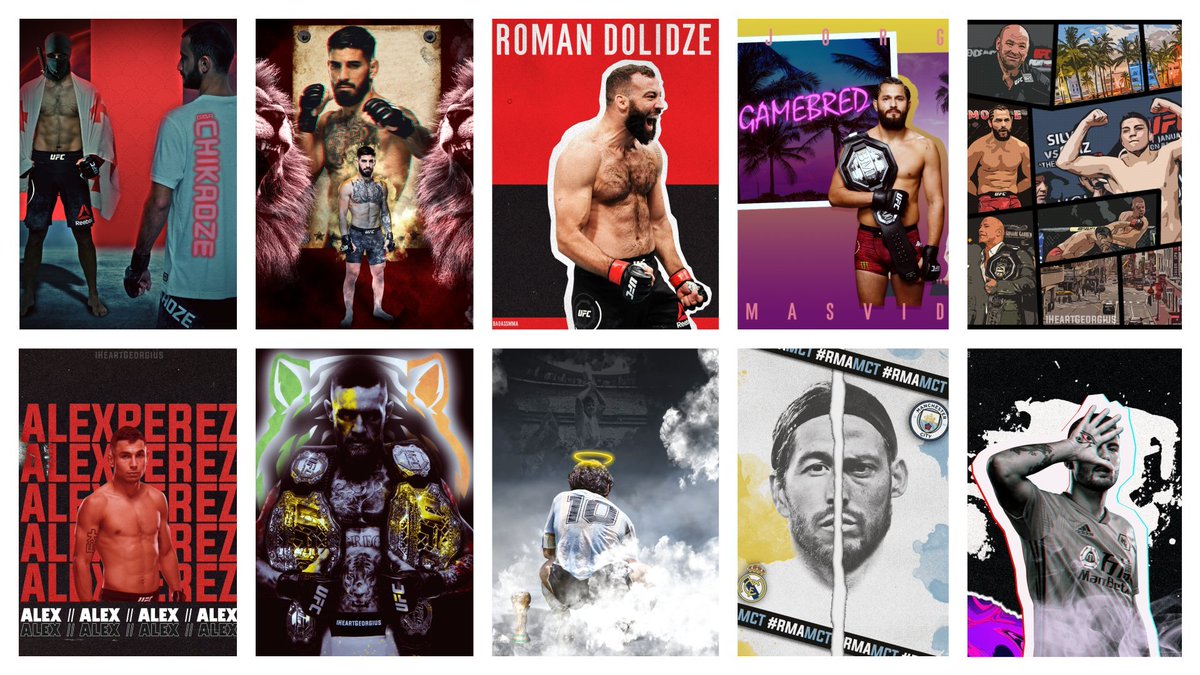 iHeartGeorgius1's tweet photo. Some of my artworks.
I got more posters but I will not upload it before athletes.
If fighter or organization needs posters for upcoming fight or anything, feel free to DM me, I'll make it very cheaply for a symbolic fee. 😇❤️
#MMA #GraphicDesign #GraphicArt #DesignArtwork https://t.co/MNKILFDPzd