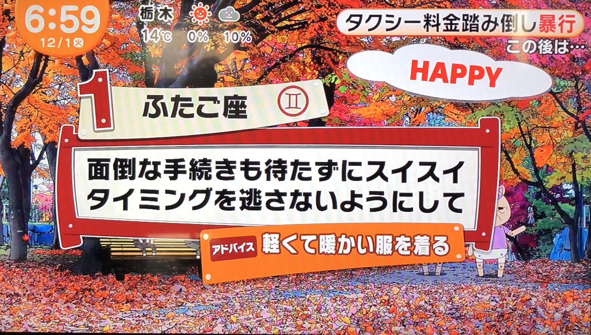 めざまし テレビ 占い 今日