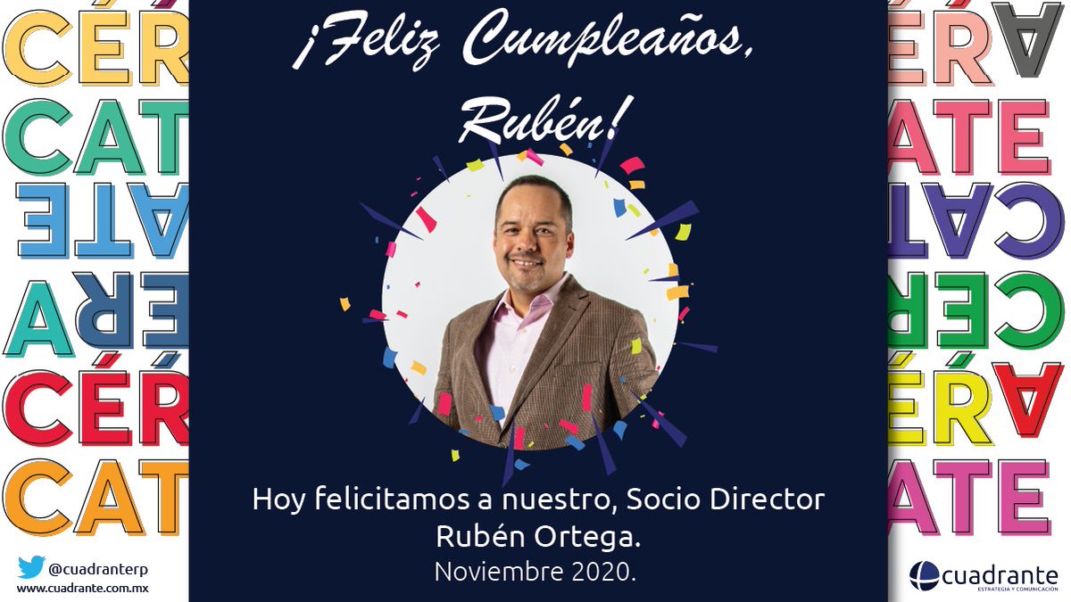 Muchas felicidades a nuestro socio director, Rubén Ortega (@RubenOA).
#OrgulloCuadrante https://t.co/OJ9kHEKhav