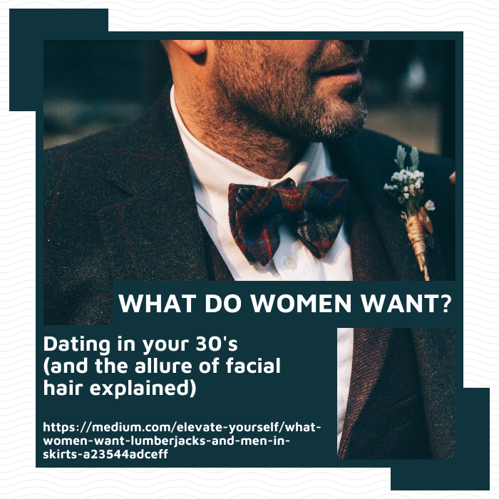 page88writing's tweet photo. Did you know? Facial hair on a man sends the message that they are: healthy, strong, and compassionate (and more).

I discovered this fun fact and many others while researching my article - What Women Want (https://t.co/HEwTphmo4l)

*While you are there, please give it a 'clap'* https://t.co/KJhDuLG9ZQ