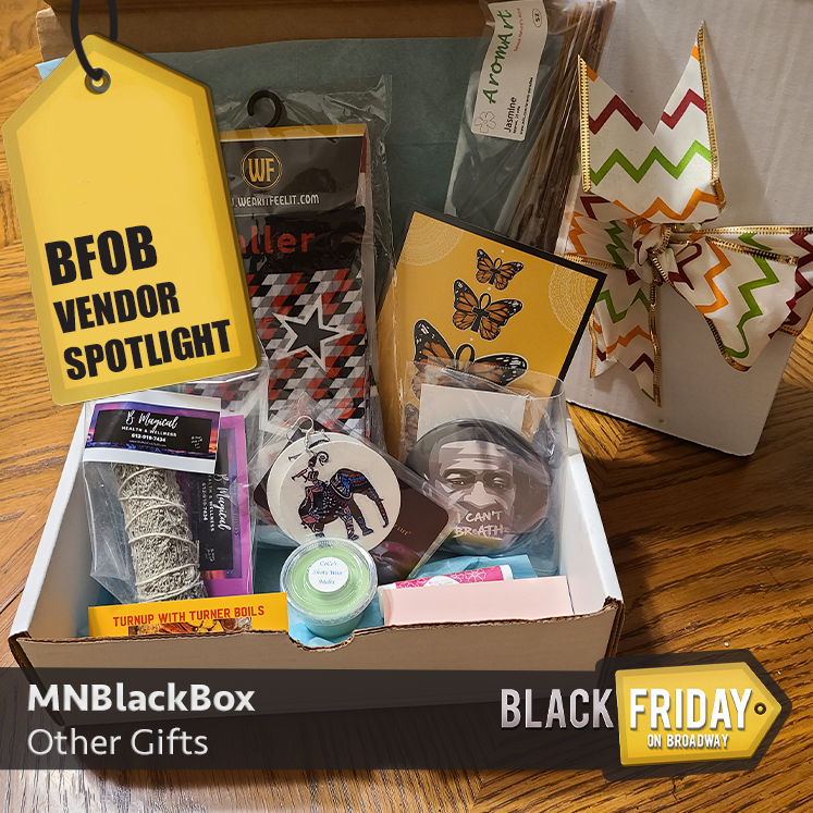 NEONBusiness's tweet photo. #BFOB vendor spotlight: MN Black Box is a monthly box full of everyday household items featuring 5-7 local Black businesses.

Purchase on their website: https://t.co/tfhgU1C3V7
#blackfriday #shoplocal

**Visit https://t.co/FuetyJhtVN for list of vendors** https://t.co/dAU3A5uXf8