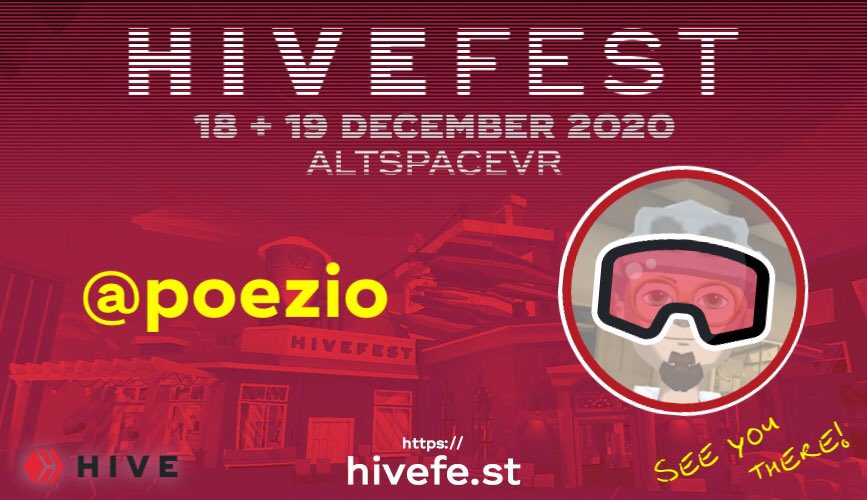 VanceBode's tweet image. I'm going to @hivefest in @altspacevr! Goggles on, camelbak w/ homemade ice tea 🐪🥤and a nice ‘n warm hoodie 🧶from Le swague Store. -&amp;gt; merch.hivefe.st                               🎈All info 📥🎟  hivefe.st  &amp;amp; make your own via hivefe.st/attendeecard/i… )