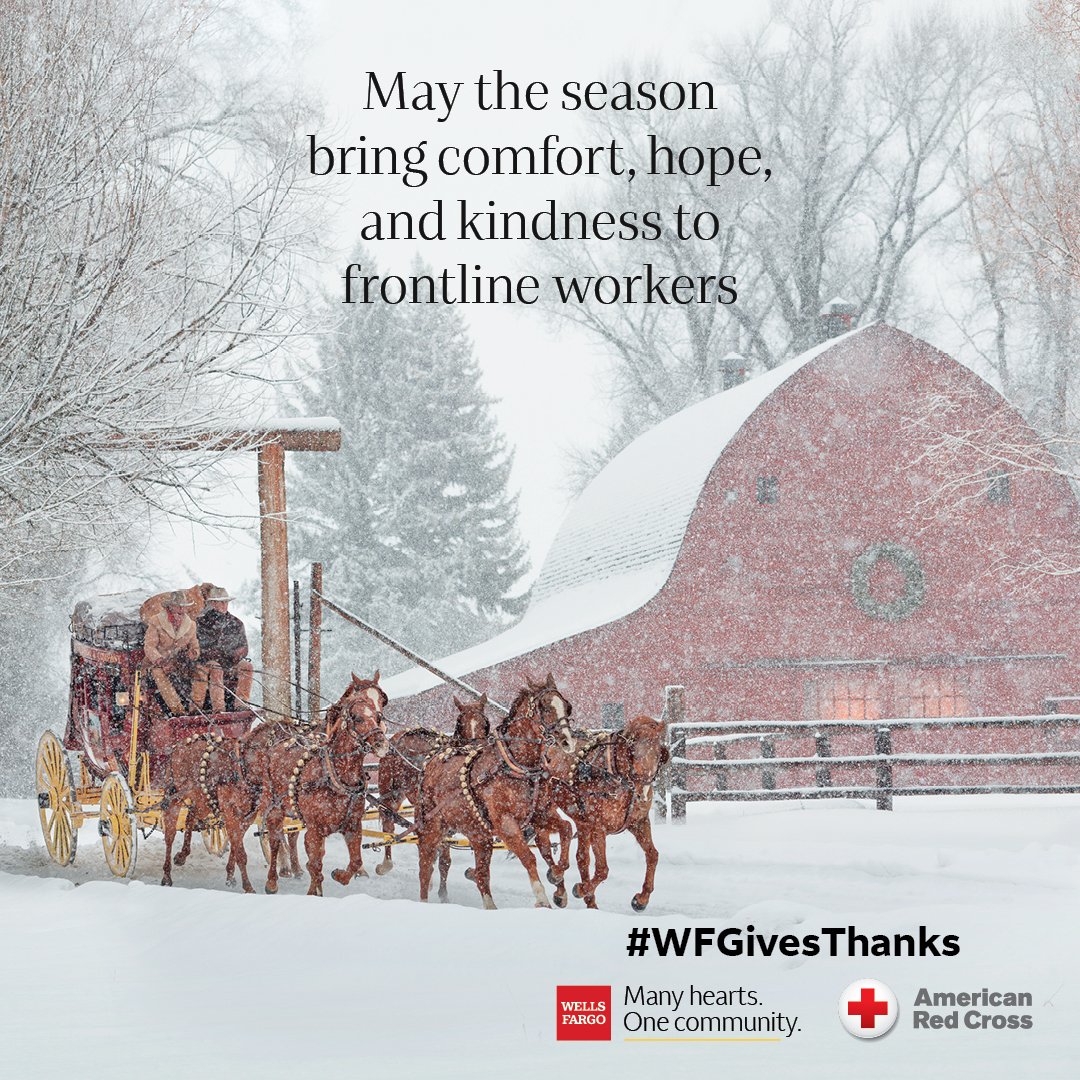 WellsFargo's tweet photo. Thank a frontline worker and we’ll give $5 to @RedCross up to $1 million. 1.) Turn your profile public. 2.) Retweet this card or create your own. 3.) Include #WFGivesThanks https://t.co/pmuarR8L6l