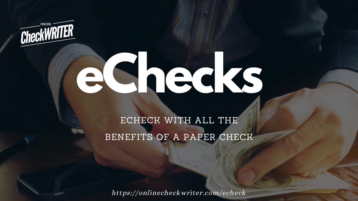 webcheckwriter's tweet image. onlinecheckwriter.com/echeck

Free cost payment solution offering by onlinecheckwriter. eCheck with all the benefits of a paper check. eCheck often called electronic check.

#OnlineCheckWriter #ECheck #EcheckDeluxe #EcheckFromPaypal #ECheckOnlinecheckwriter #EcheckPayment