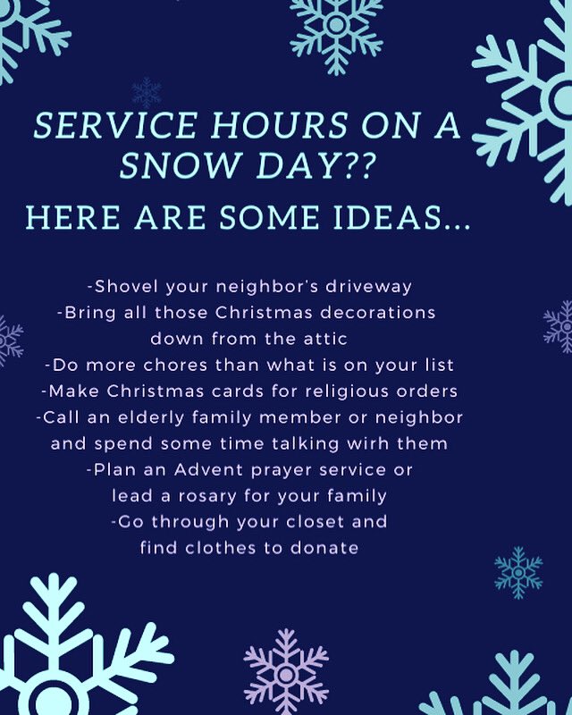 Happy Snow Day!! Don’t be bored on your day off!! #ECCares