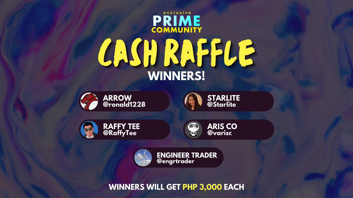 investagrams's tweet photo. BIGYAN NG 3K YAN ✨
Congratulations to our 5 WINNERS 🎉
Here are the winners from our LIVE CASH GIVEAWAY last night para sa mga #PrimeCommunity members! Oh baka di ka nanuod ng live kagabi, check the deets below baka nanalo ka 😅
Again, congratulations winners!
#InvestaPrime https://t.co/nWsGb17ReU