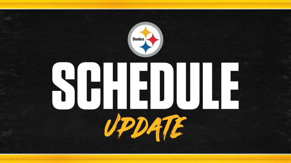 steelers's tweet photo. Our game against the Ravens has been rescheduled to Wednesday, Dec. 2 at 3:40 pm &amp; will be broadcast nationally on NBC.

Our game against Washington, originally scheduled for Sunday, Dec. 6, has been changed to Monday, Dec. 7 at 5 pm (network TBD).

More: https://t.co/2BE5RyXsKU https://t.co/hil3PCZwF0