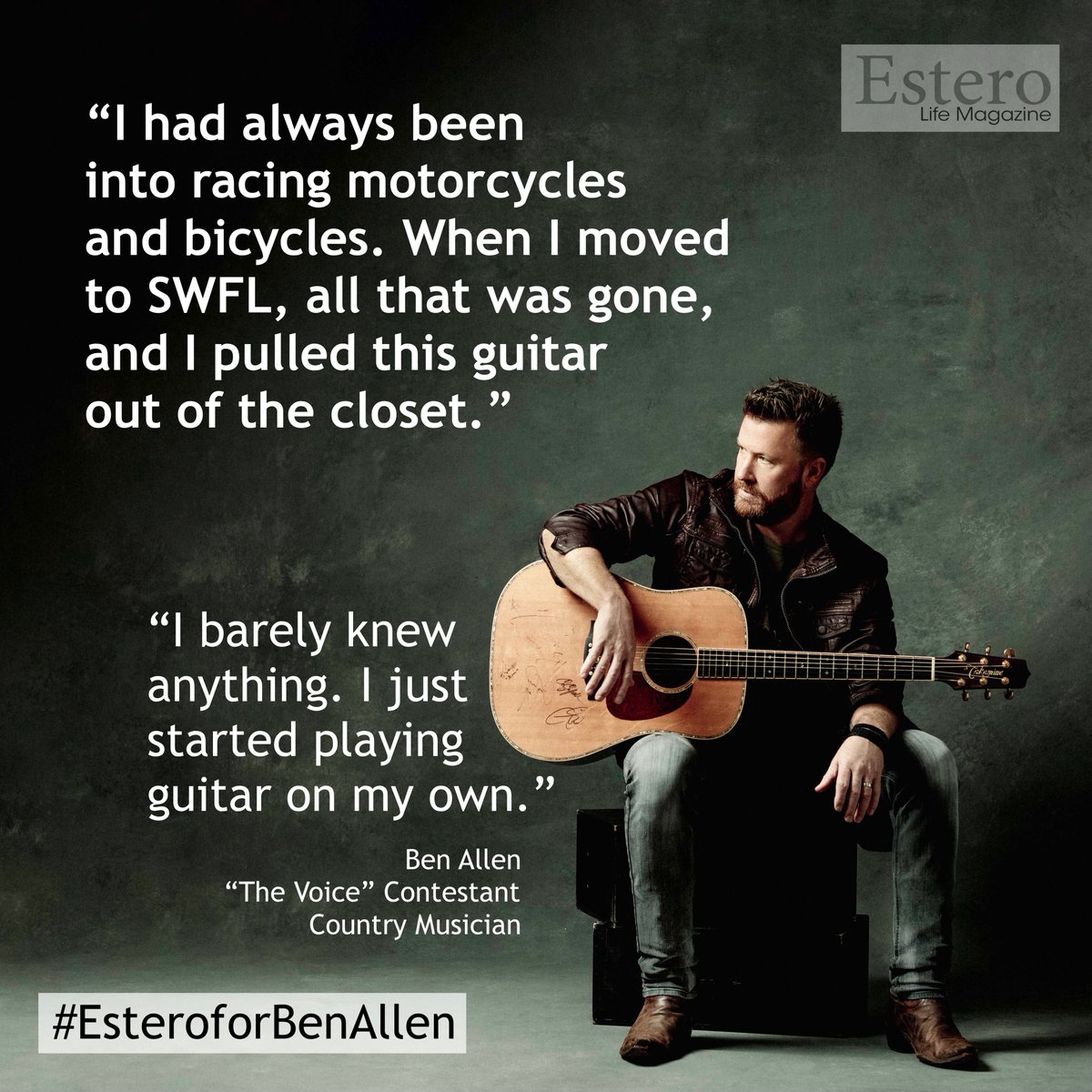 EsteroLife's tweet photo. #EsteroforBenAllen --> At 8 p.m., Estero's own #BenAllen will perform on @NBCTheVoice. Tune in to @NBC2 to catch the show and VOTE TONIGHT: https://t.co/aOzkR8McMm. 
Read Ben and his wife's heart-warming story at: https://t.co/U2NBGGY6CK @BenAllenband https://t.co/lceDdqM6dl