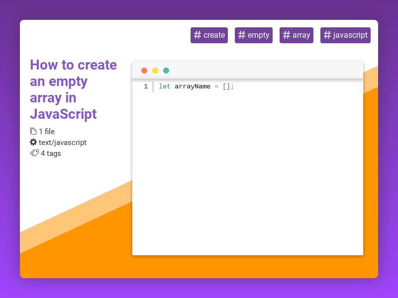 CodeRatings's tweet image. How to create an empty array in JavaScript #create #empty #array #javascript #coderatings coderatings.io/snippet/749