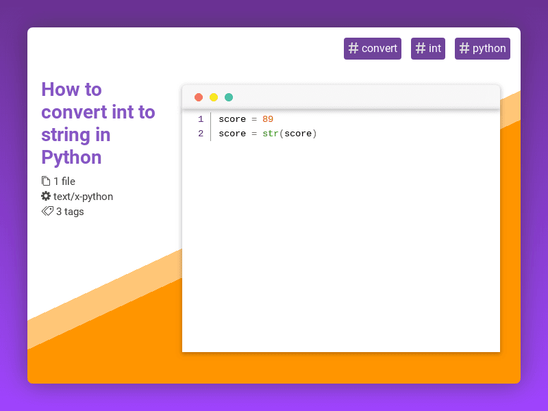 CodeRatings's tweet image. How to convert int to string in Python #convert #int #python #coderatings coderatings.io/snippet/757