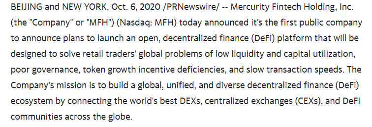bogcapital's tweet photo. $MFH lots of attention on the main bitcoin plays like $RIOT $MARA but I think this one will be a sleeper candidate. Accumulated a position on the dips, ready for the tides to turn on those 30%+ shorts and gap up. Company has shifted full focus to blockchain. https://t.co/yeoruCebQc
