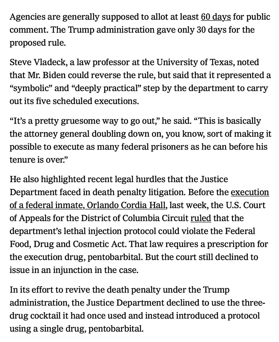 'The Federal Death Penalty Act Requires Executions To Be Carried Out “In The Manner Prescribed By The Law Of The State In Which The Sentence Is Imposed.”'(Ignore The Trump Hate Angle The Seditious NYT Goes For... The Bastards. The Article Has Relevant Information Though.)