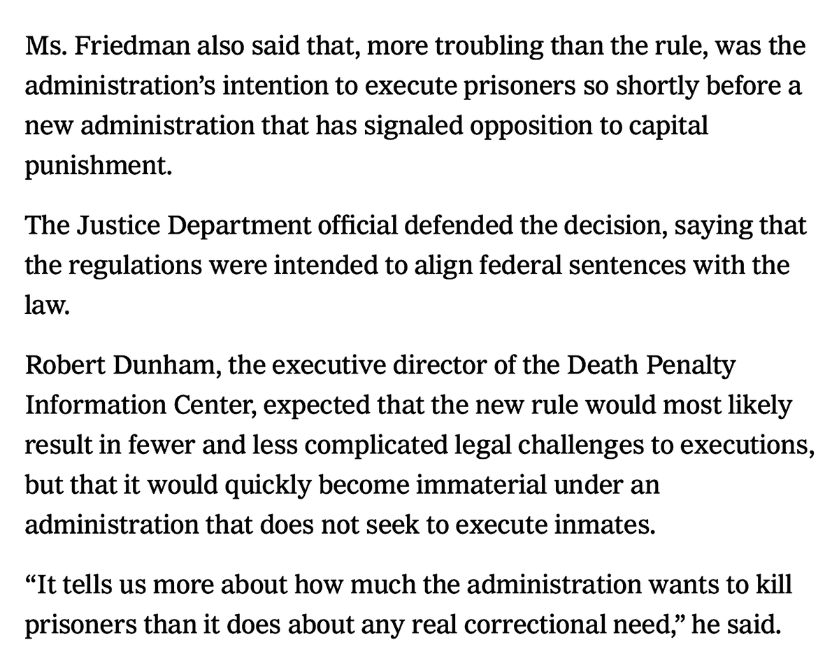 'The Federal Death Penalty Act Requires Executions To Be Carried Out “In The Manner Prescribed By The Law Of The State In Which The Sentence Is Imposed.”'(Ignore The Trump Hate Angle The Seditious NYT Goes For... The Bastards. The Article Has Relevant Information Though.)