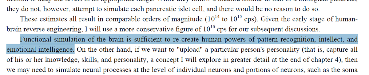 Kurzweil is telling us that a system like the DGX-A100 which costs £200,000 will get you almost exactly enough computer power for a "functional human brain simulation".  https://www.scan.co.uk/3xs/configurator/nvidia-dgx-a100-ai-supercomputer-appliance