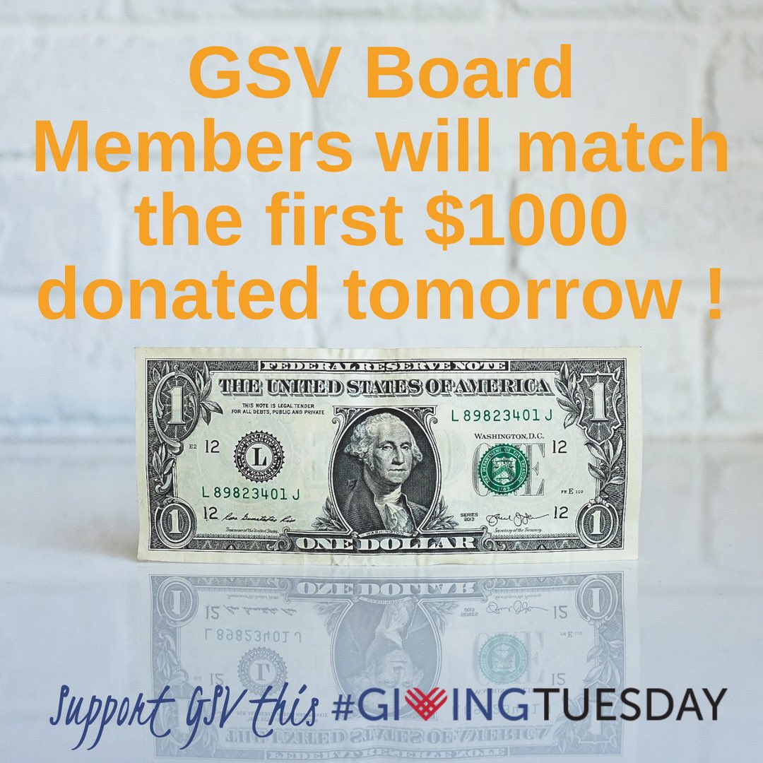 ✨Early bird gets the worm!✨ Want to double your contribution to GSV this Giving Tuesday? Make sure to donate as early as you can tomorrow. The first $1000 will be matched by our the GSV Board. #justlove #support #gsvolunteers #donate #tomorrow #givingtuesday #everydollarcounts
