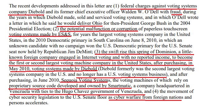 6. Third-party test labs... accredited by the National Institute of Standards and Technology, perform complete source-code reviews on every federally certified tabulation system."It's interesting Poulos would mention NIST, which flagged Dominion in 2010: https://www.nist.gov/system/files/documents/itl/vote/2010-07-06VoterActionLetter2TGDC.pdf