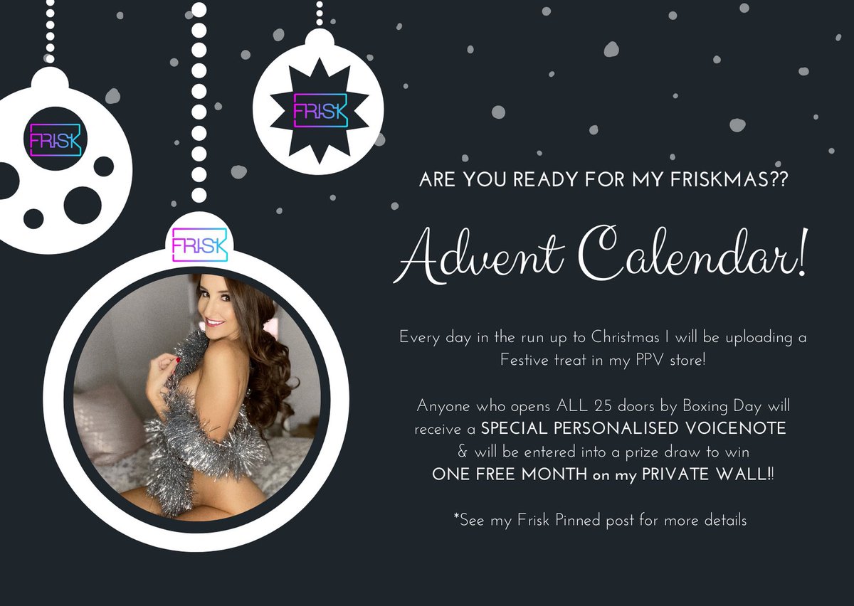 MissTMCgee's tweet photo. ๐MY FRISKMAS ADVENT CALENDAR IS NOW LIVE!!๐
Chocolate isnโt the only naughty treat u can enjoy this Christmas...
Daily festive fun for ONLY $1 ๐คฏ &
AMAZING prizes to be won!
Head over to my Frisk pinned post for more details https://t.co/4gzjBruIML
#NoSubscriptionNeeded https://t.co/9ofwCiyCgK