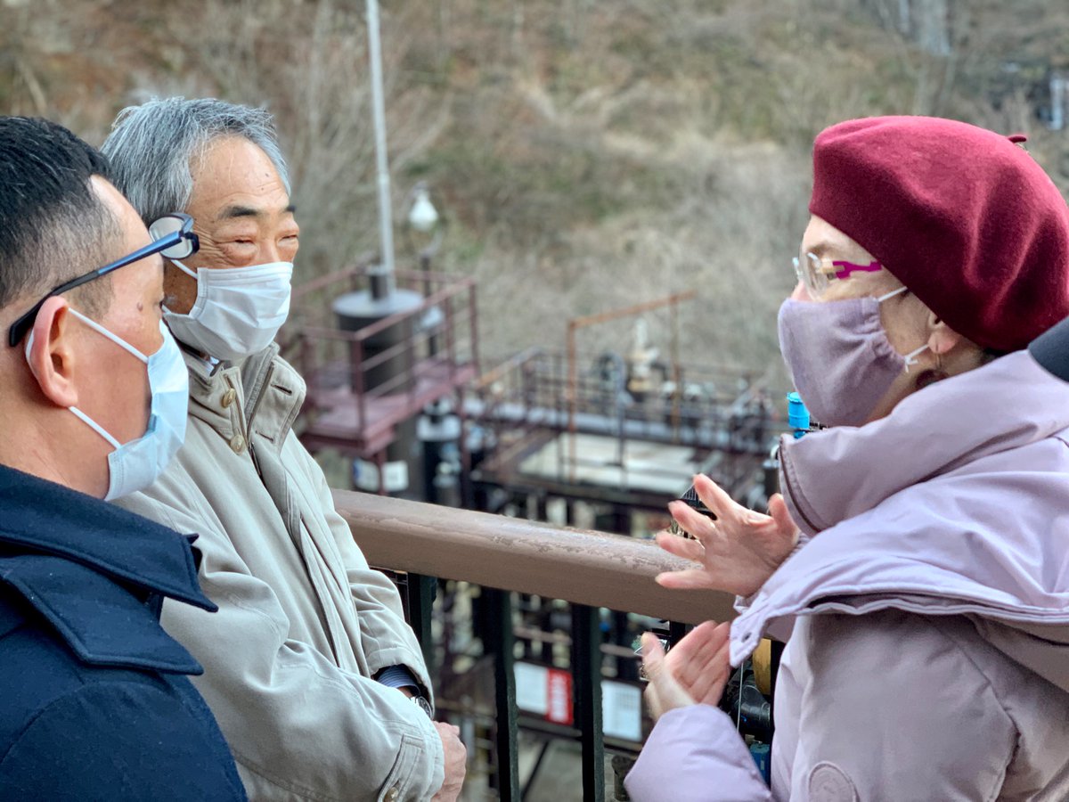 EUAmbJPN's tweet photo. Pleased to meet Mr Kato of the Binary Geothermal Power Plant and related aquaculture facility at Tsuchiyu Onsen, Fukushima. A showcase of how deployment of renewables can benefit local community, economy and environment #climateaction #NetZeroGHG #EUinJapan https://t.co/C4bJmuRp0o