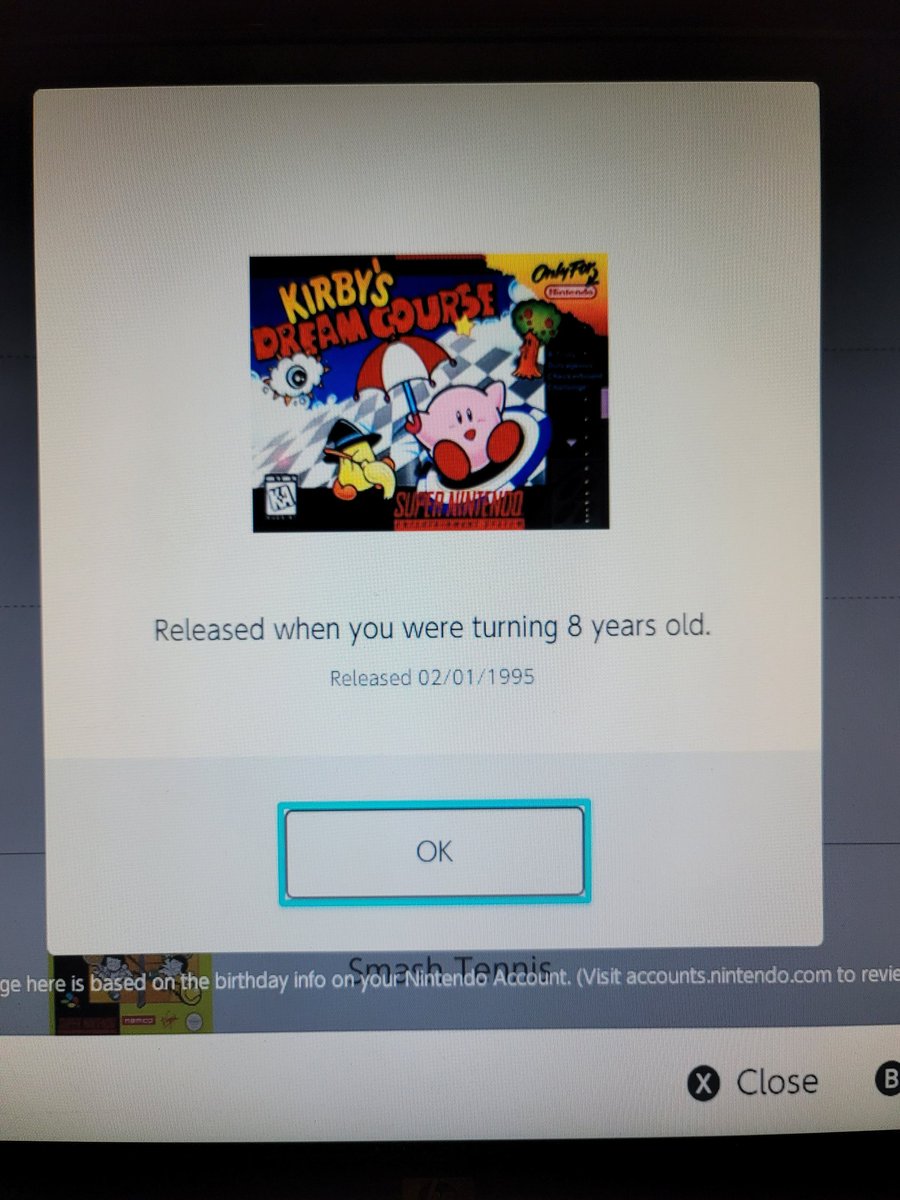 tonybaker87's tweet image. Hey look at that! For a game released in my birth month they told me how old I was turning when this game was originally released

#NintendoSwitch #switchupdate
