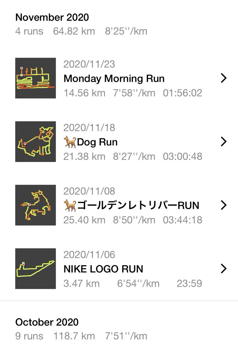 Nike⁠ Run Club アプリで 64.8kmを11月走りました。
#YouCantStopUs