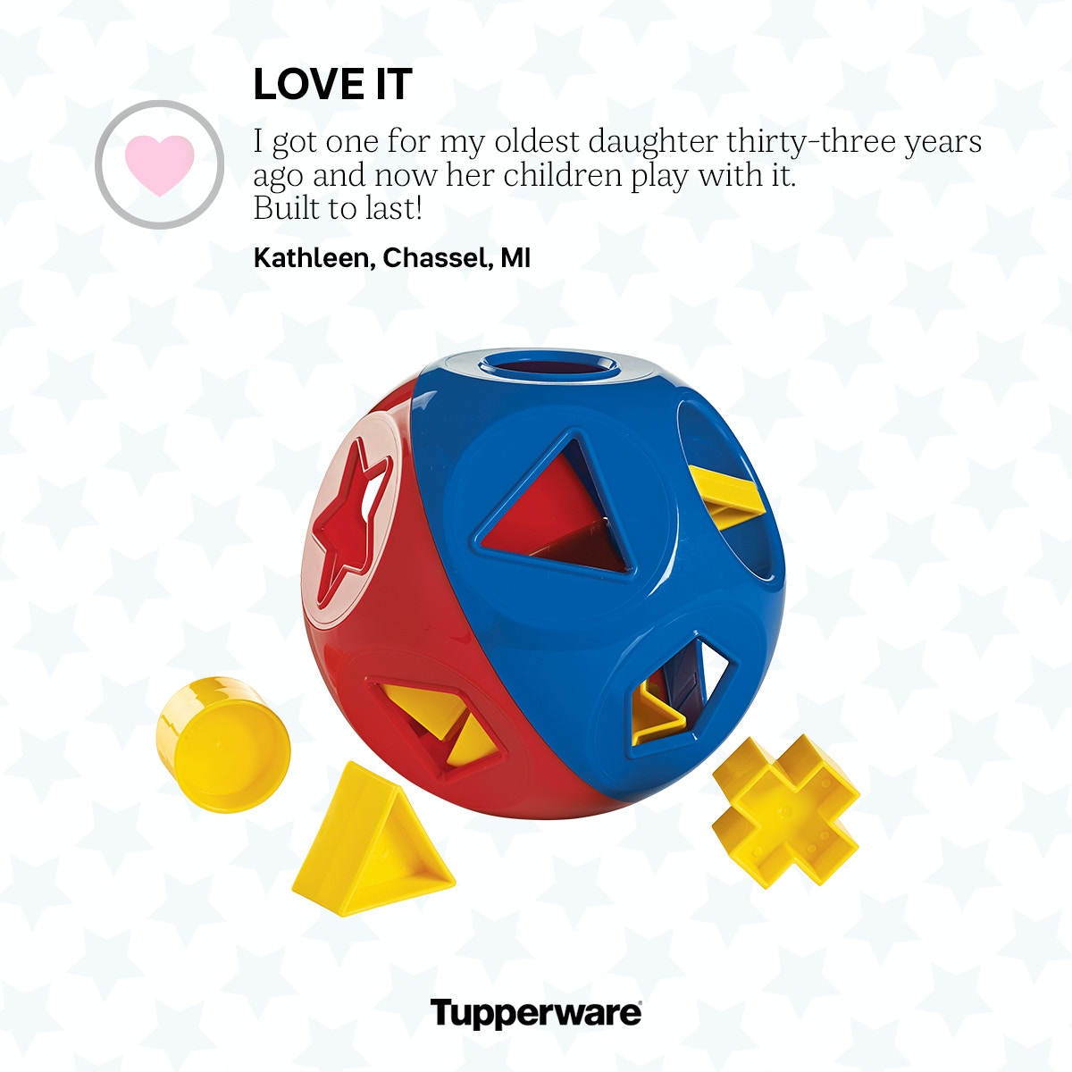 TupperwareYes's tweet photo. Tupperware was the original creator of the Shape' O Ball. They have been passed down for generations. Now they are BPA free as well as meeting the European chemical standards for plastic products making them safer than ones you would buy off of the shelf. https://t.co/crH6ClDrNg https://t.co/io3NoptHIX