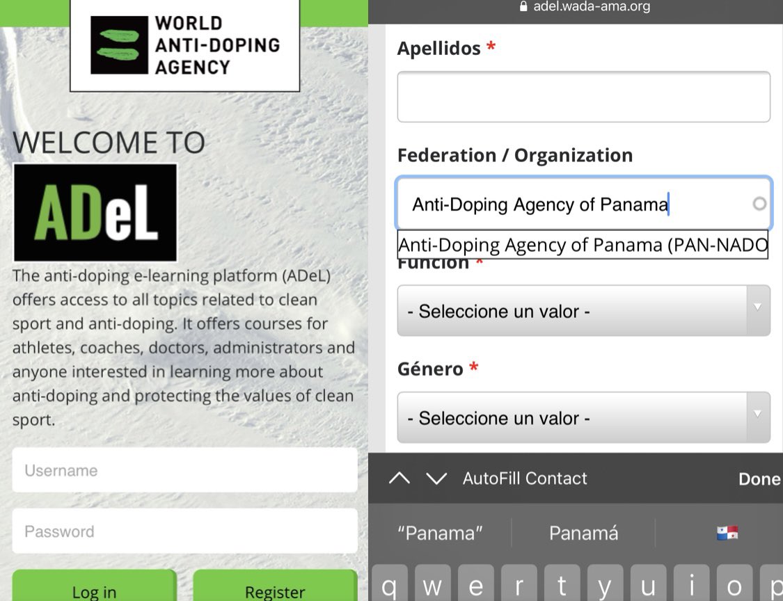 NadoPan's tweet image. CÓMO REGISTRARSE: 
1. Complete los espacios con sus datos personales. 
2. La Organización que pondrá es ANTI-DOPING AGENCY OF PANAMA (PAN-NADO) 
3. Elija su curso en el idioma de preferencia y certifíquese por la Agencia Mundial Antidopaje ✅