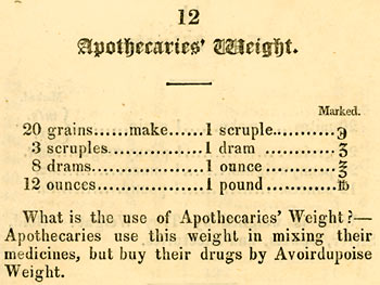 Apothecaries’ weight is related to Avoirdupois weight, traditional system of weight in the British Imperial System and the United States Customary System, and “troy weight”. A pound is 7000 barleycorn grains./25 (End part 1 - will continue soon!)