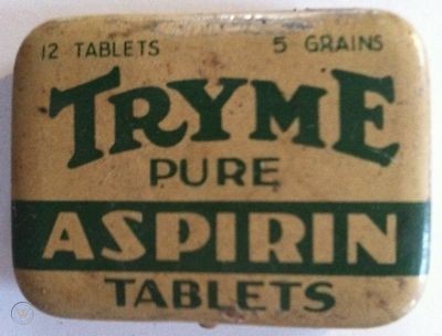 So, since aspirin dose was 5 grains (see vintage tins - the patent was gone by the time these were made), and each grain was ~64.8 mg, the 5 grain dose was 324 mg – rounded to 325 mg. “Baby” aspirin – 1.25 grains – was 81 mg. And that’s where the weird 81 mg comes from./26