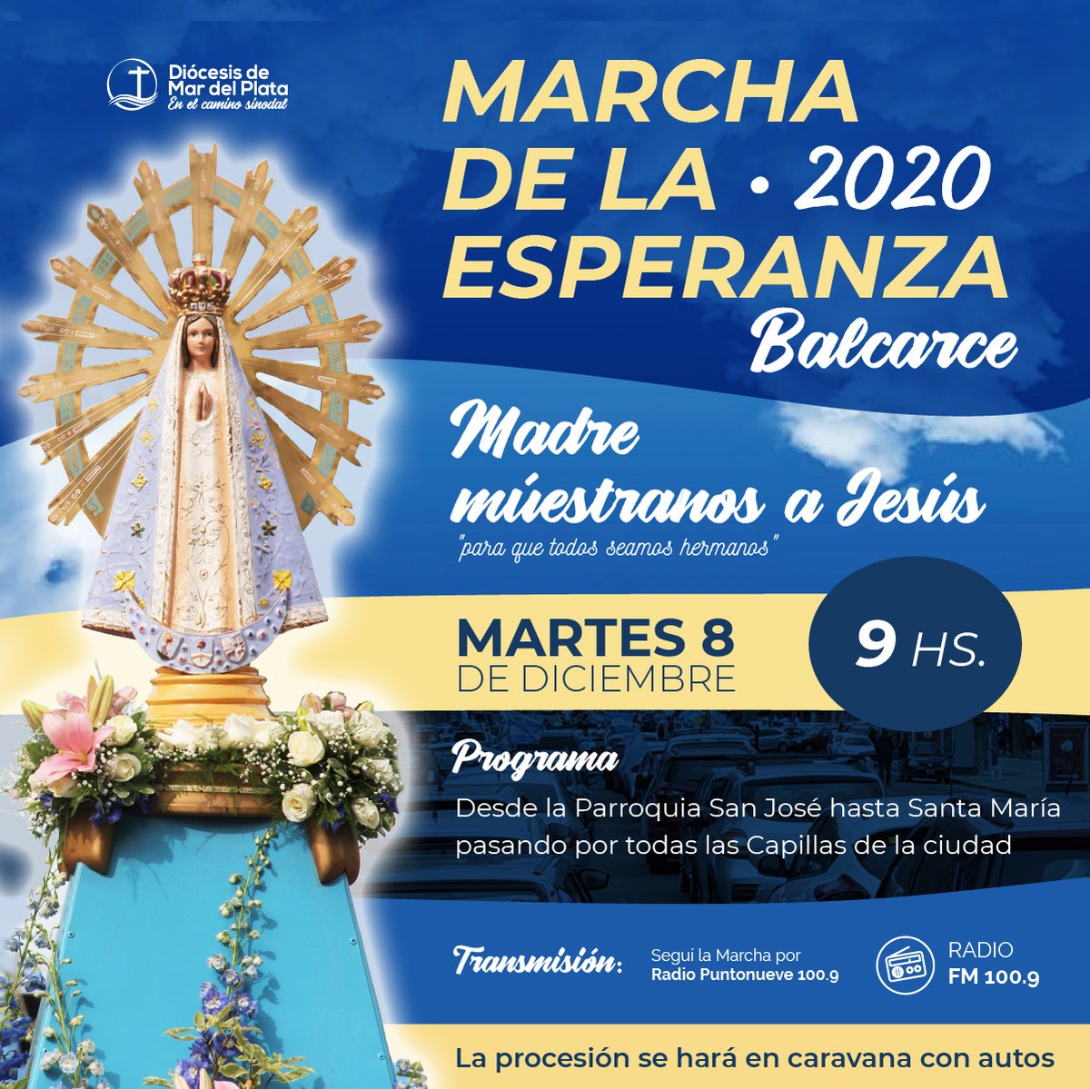 cenaculo_vivo's tweet image. 47 MARCHA DE LA ESPERANZA
MADRE MUÉSTRANOS A JESÚS
«Para que Todos Seamos Hermanos»
🗓️ Sábado 5 de diciembre
#programafe
#47marchadelaesperanza
@diocesis_mdp @EpiscopadoArg
@Programa_FE @AgenciaAica