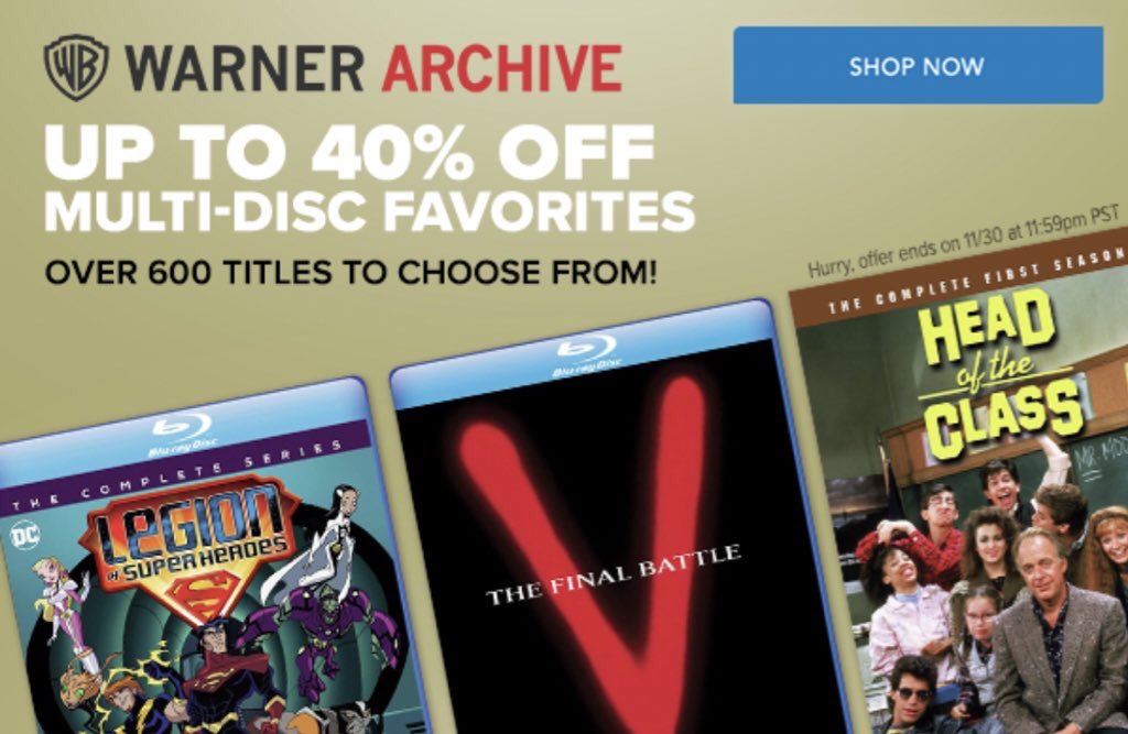 WarnerArchive's tweet image. Only a few hours left to get up to 40% off hundreds of our multi-disc sets and 4 for $44 on thousands of our single disc releases! wbshop.com/warnerarchive #CyberMonday #000000Friday #htmljokes